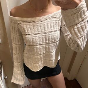 Off-Shoulder Cream Sweater